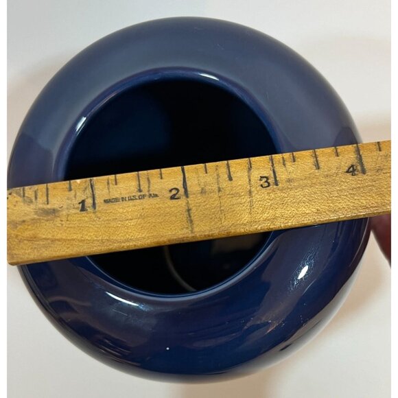 San Bernardo Portugal cobalt Blue Ceramic Bud Vase 5" Tall 4" Diameter minimalis - Picture 5 of 6